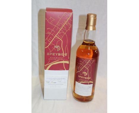 A bottle of Speyside Single Malt Scotch whiskey, boxed