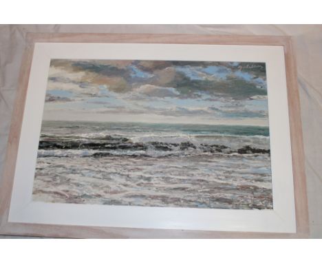 Andrew Giddens - oil on canvasCornish seascape, signed, 18" x 27"