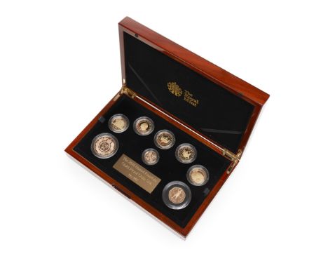 U.K. - A cased gold proof coin set  2016, comprising; William Shakespeare £2 x 3; Queen's 90th birthday £5; The Army £2; Grea