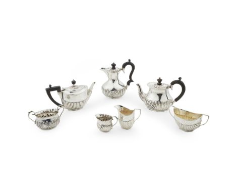 An early 20th century matched four piece bachelor's tea service  John Millward Banks, Chester, comprising teapot, water pot, 