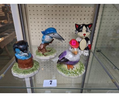 3 Goebel Gunter Scherrers Berdz inc Lesat Lumbago, Eddy Brainbird, Hamilton Braggerbeak and a Lorna Bailey Cat 