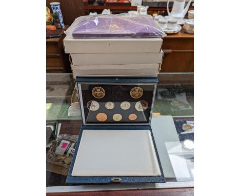 Collection of 1980s Proof Coin sets boxed (9) 