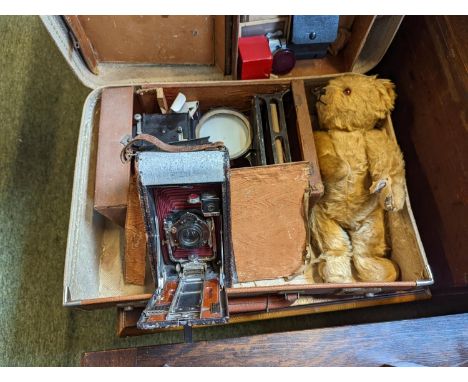 Vintage Teddy, Kodak Camera, Projector etc 