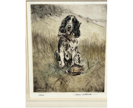 Henry Wilkinson (British 1921-2011); 'Ben the Spaniel' ltd.ed coloured etching, numbered and signed in pencil 139/150, 29cm x
