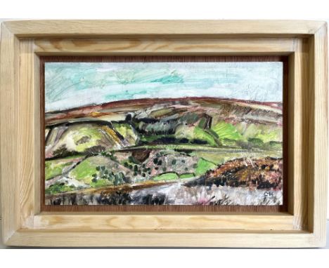 Lucy M Hainsworth (British Contemporary); 'Rosedale Head', oil on board, signed, 33cm x 48cm 