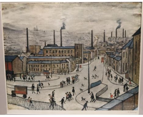 Lawrence Stephen Lowry RA (British 1887-1976) 'Huddersfield' colour lithograph, signed in pencil with Fine Art Trade Guild bl
