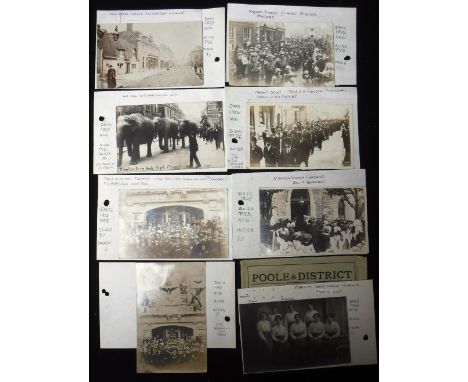 POOLE  INTEREST: A COLLECTION OF EARLY 20TH CENTURY POSTCARDS, 'Mayor's Sunday Parade, Market Street' circa 1910, 'Rev Lawson