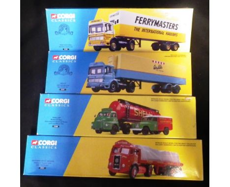 CORGI: CORGI CLASSICS: ' A WALL'S AEC REFRIGERATED BOX TRAILER SET' (model 21401), 'A FERRYMASTERS AEC box trailer set' (mode