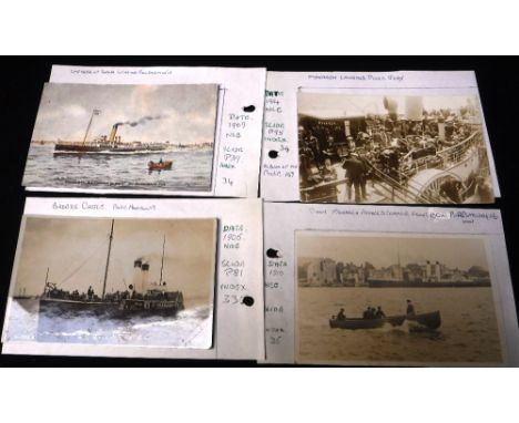 POOLE SHIPPING INTEREST POSTCARDS:  'The Monarch paddle steamer leaving Poole Quay 1914', another view of 'The Monarch' moore