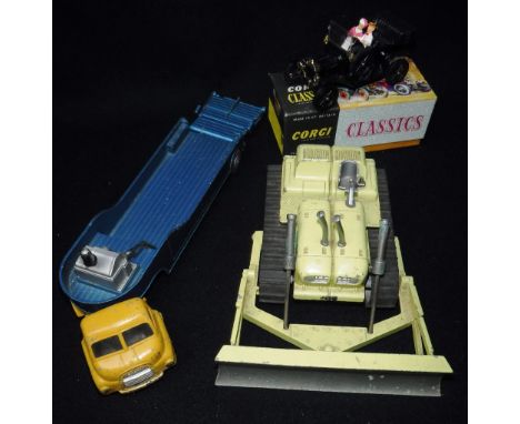 CORGI TOYS: A MAJOR 'EUCLID TC-12 TRACTOR' ,a 'Carrimore low loader' and a Classics Model T ford (boxed) Condition:  the mode