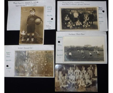POOLE INTEREST, A COLLECTION OF EARLY 20TH CENTURY FOOTBALL POSTCARDS, 'One of the babes Poole FC 1908', 'Branksome Gasworks 