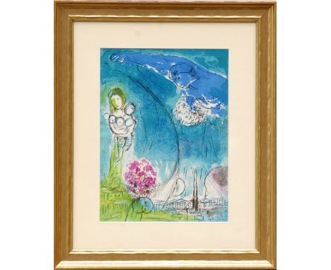 MARC CHAGALL 'Place de la Concorde', original lithograph, 1952, suite: Vision of Paris, printed by Mourlot, ref: M83, 35cm x 