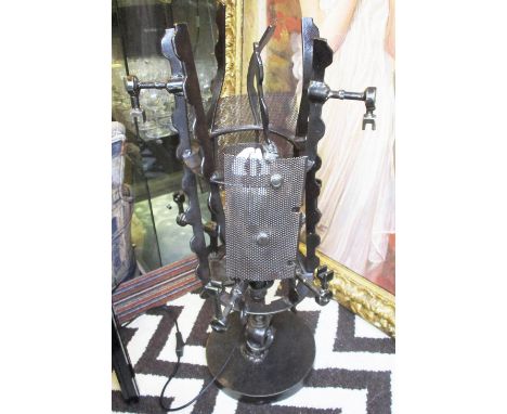 TABLE LAMP, of abstract machine parts design, oversized proportions, 74cm H x 38cm W.