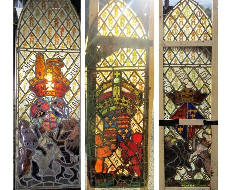 +The following 15 lots of stained glass windows were discovered beneath leaves and tarpaulins during the clearance of a house