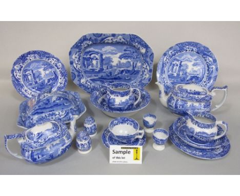 An extensive collection of Copeland Spode blue and white printed Italian pattern dinner and tea wares of various dates includ