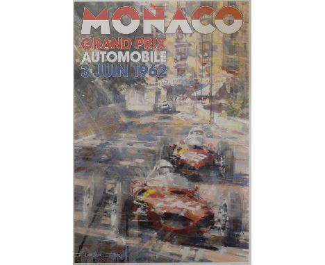 Monaco Grand Prix Automobile 3 Juin 1962 Poster, published by Pullman Editions Limited 2011, limited edition 49/280, 119cm by