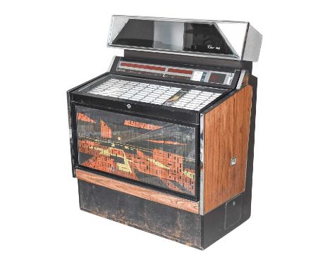 A Rowe-AMI Type A206 (Post-A61) Jukebox, circa 1972, Ser. No. 750624, with 200 45rpm single selection, stereo speaker hood ab