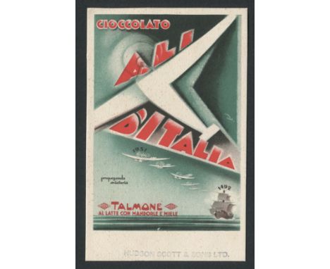 VINTAGE ITALIAN ADVERTISING POSTCARD PROPAGANDA AVIATORIA