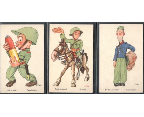 THREE VINTAGE CARTOON POSTCARD SHOWING GERMAN SOLDIERS