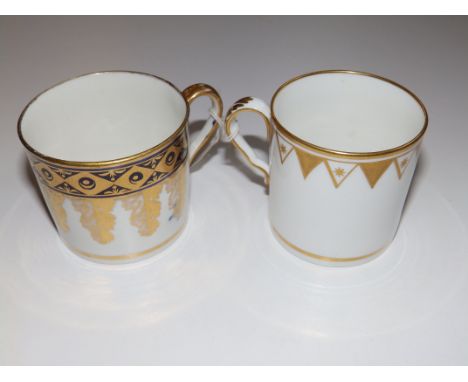 A Spode coffee can in pattern 354 together with a Coalport blue &amp; gilt coffee can (2)