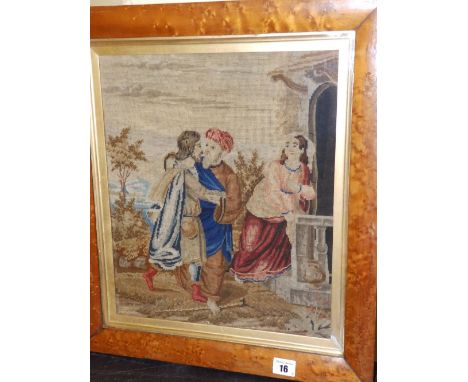 A Victorian woolwork tapestry