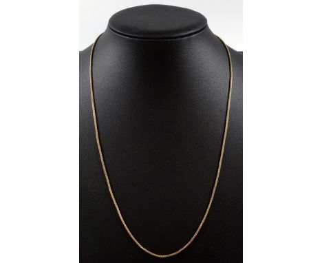 Chinese yellow metal necklace with bolt ring clasp, stamped 9K, L 61.5cm. 5.8grs 