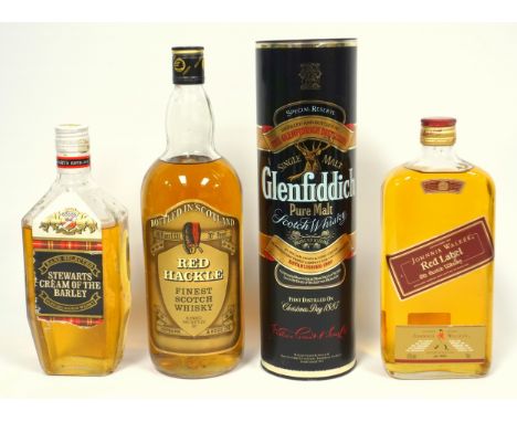 Glenfiddich Special Reserve malt Scotch whisky, 40% vol., 75 cl., Stewarts Cream of the Barley Scotch whisky Rare Selected S&