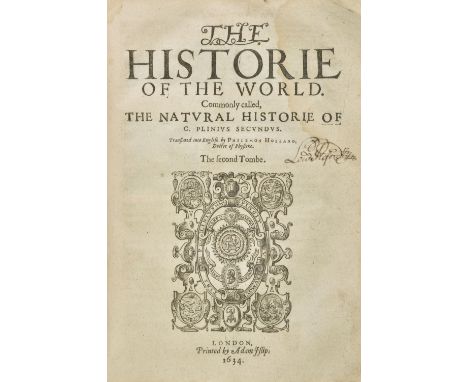 Plinius Secundus (Gaius). [The Historie of the World ... Translated into English by Philemon Holland], 2 volumes in one, 2nd 