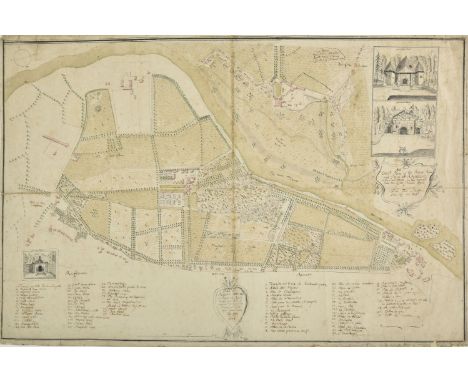 Estate Plan. Pfeiffer (Frederick), An Exact Plan of the Royal Palace and Park at Richmond with Sion House on the opposite sid