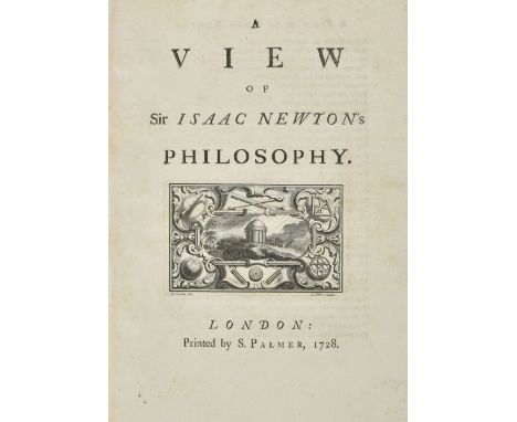 Pemberton (Henry). A View of Sir Isaac Newton's Philosophy, 1st edition, London: S. Palmer, 1728, 12 engraved folding plates,