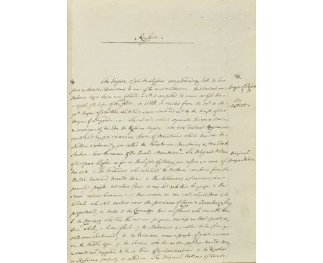 Abbot (Charles, 1st Baron Colchester, 1757-1829). 'Political History of Europe. Vol. III [-IV]', 2 volumes, c.1800, manuscrip