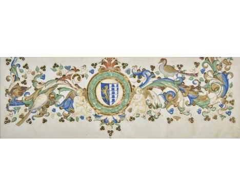 * Illuminated armorial. Italian manuscript armorial fragment of the Spinelli family of Florence, probably 16th century, illum