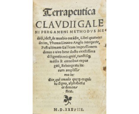 Galenus (Claudius). Terrapeutica. Claudii Geleni Pergameni methodus medendi, id est, de morbis curandis, libri quatuordecim, 