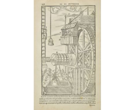 Agricola (Georgius). De re metallica libri XII, 2nd edition, Basel: Froben, 1561, printer's woodcut device to title, approxim