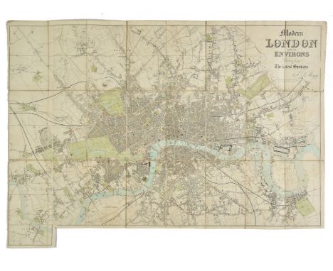 London. Mogg (E. S.), Modern London and its Environs, circa 1846, engraved map with contemporary outline colouring, sectional