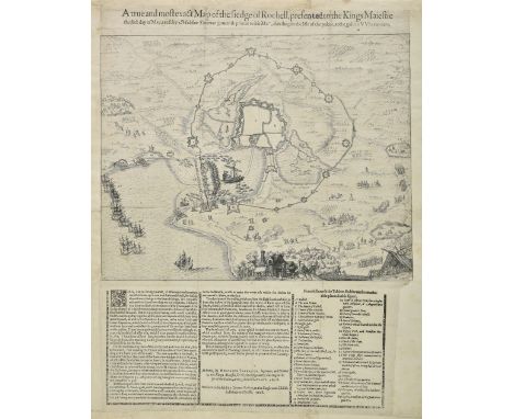 France. Tavernor (Melchior), A true and most exact Map of the Siege of Rochell presented to the Kings Maiestie the first day 