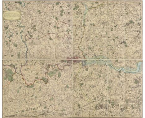 London. Faden (William), The Country Twenty-five Miles round London planned from a scale of one mile to an Inch, 3rd edition,