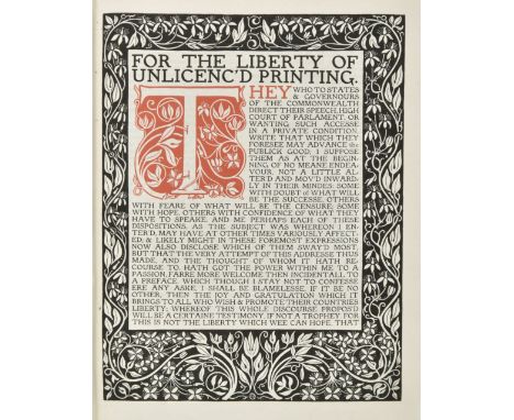 Eragny Press. Areopagitica. A Speech of Mr. John Milton for the Liberty of Unlicenc'd Printing, to the Parliament of England,