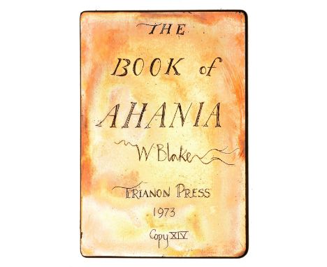Blake (William). The Book of Ahania, Trianon Press, 1973, facsimile collotype plates hand-coloured with stencil, showing the 
