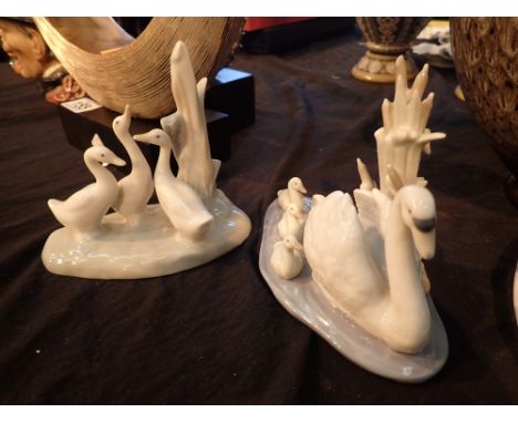 Lladro swans and Nao geese CONDITION REPORT: No cracks chips or visible restoration