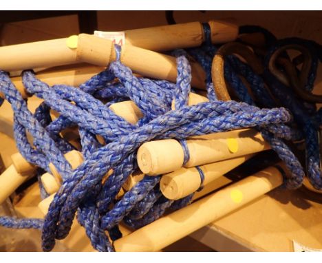 Large escape rope ladder with wooden rings