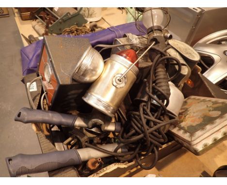 Selection of tools Nivex battery charger parrafin can etc CONDITION REPORT: The electrical items included in this lot have be