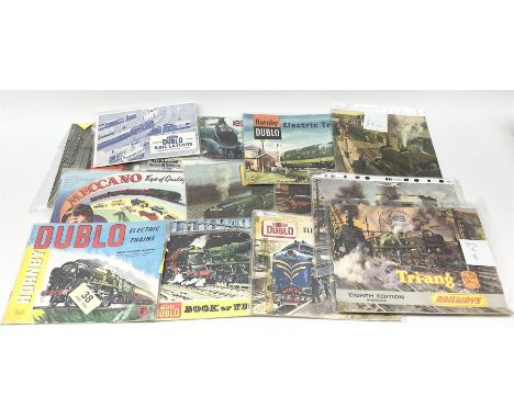 Hornby Dublo - three Electric Trains Catalogues 2nd - 4th editions 1960-62; Book of Trains 1959; New 2-Rail Leaflet 1960; Mec