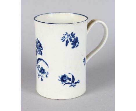 A WORCESTER MUG, "THE GILLIFLOWER PRINT". 5.5ins high.