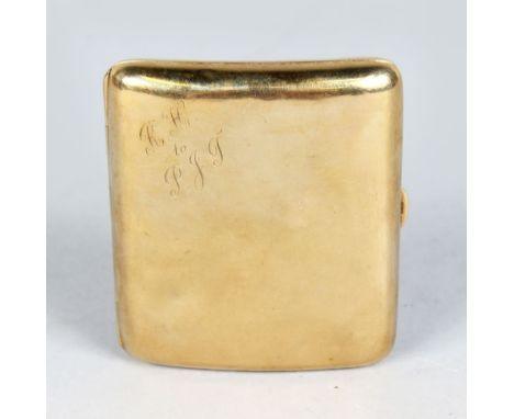 A 9CT GOLD CIGARETTE CASE. Birmingham 1923.  78gms.