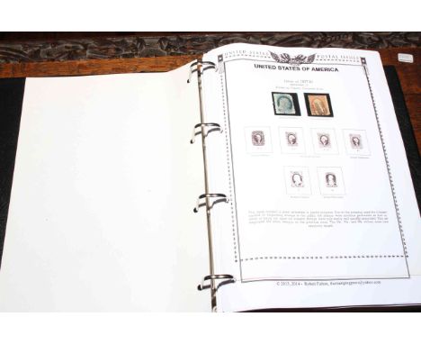 Album of early USA stamps dating c1857 to 1960s (some printed by The American Bank Note Co). Including 1857 - 1861 perforated
