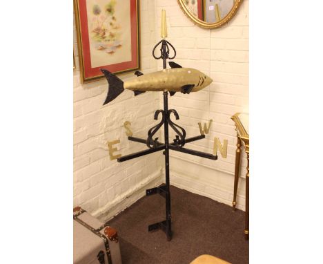 Wrought iron fish weather vane.
