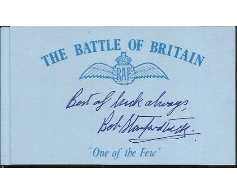  R Stanford-Tuck 92 and 257 sqdn Battle of Britain signed index card. Good Condition 