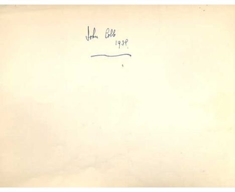 John Cobb Speed Record holder signed 1938 vintage autograph album page. Good condition 