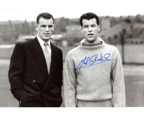 MEL CHARLES-B&W 8x12 photo signed by former Arsenal star Mel Charles pictured alongside his brother, the legendary John Charl
